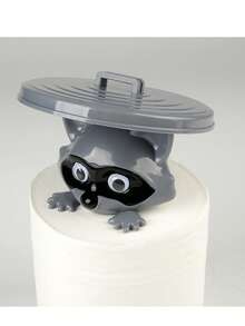 حامل ورق التواليت على شكل الراكون - ديكور حمام مطبوع ثلاثي الأبعاد مضحك، مقاوم للماء والرطوبة - هدية حيوان فريدة للمحبين للحيوانات الأليفة