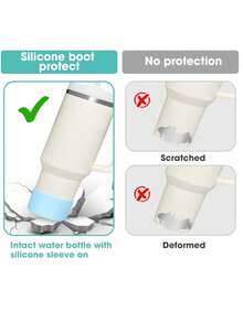 2 piezas/1 pieza Funda de silicona para vasos, cubierta protectora anti-arañazos y abolladuras, se ajusta a vasos de vidrio de 40oz, 30oz, 20oz, compatible con vasos y tazas aisladas, accesorios para vasos para deportes y actividades al aire libre