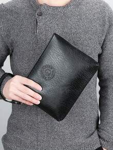 1 件 3 色可选男士手拿包，字母压花工艺，PU 材质，时尚男士手提方形包，商务公文包，男士手腕包，可容纳手机、现金、钥匙、眼镜，适合工作通勤、会议、出差、购物，上班族必备，送给丈夫、老板、节日的礼物 - 彩色 - 查看 14