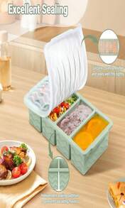 Silicone Freezer Molds For Soup With Lid – 1-Cup Soup Container Style Ice Cube Trays For Freezer, Meal Prep &Amp; Food Storage, Freeze 250mL_125mL Portions – 2 Pack - MàuE - Xem 5