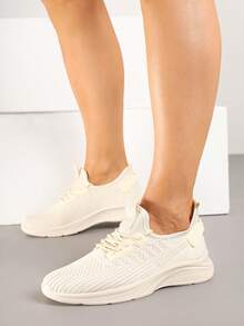 Zapatillas deportivas de moda para mujer - Casual para viajes en primavera/otoño - Beis - Ver 1