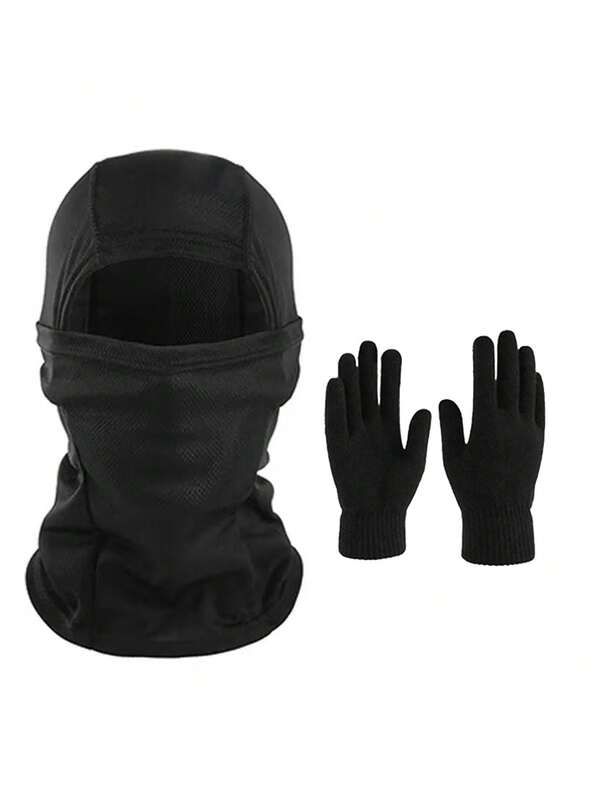 1/2/4pcs Unisex Ski Mask, Balaclava Mask And Black Gloves, Lightweight Shiesty Mask With UV Protection, Suitable For Motorcycling And Snowboarding