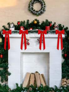 1/6/9 件豪华天鹅绒圣诞蝴蝶结 - 10 英寸手工丝带装饰蝴蝶结，适用于圣诞树、花环、礼品包装、节日庆典以及室内外节日装饰 [红色、酒红色、黑色、粉色、白色、米色]