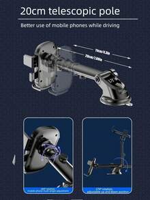 1pc Car Phone Holder, Bendable Soft Tube Suction Cup Rotatable Car Phone Mount For Dashboard/Windshield (2 Face Plates Randomly Sent)