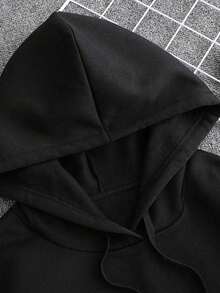 هودي رجالي مخصص مطبوع للمقاسات الكبيرة، قم بتحميل صورة لشخص تحبه/صديق/عائلة/منظر طبيعي/حيوان أليف، مناسب للخريف والشتاء - الأسود - مشاهدة 5