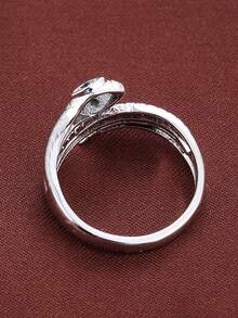 1pc Minimalist Snake Design Cubic Zirconia Women Ring