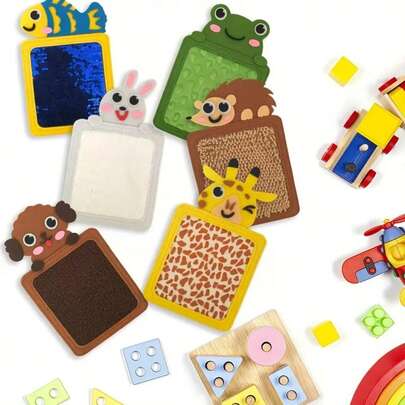 动物主题感官垫 - 纹理触觉游戏，理想的减压玩具和多动症镇静选择，适合教室和卧室使用