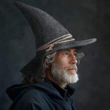 Sombrero de paja de estilo bruja HOMELEX para disfraces de Halloween - Marrón - Ver 4