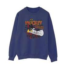 Disney Womens/Ladies Mickey Mouse Smash Guitar Rock Sweatshirt (Navy Blue) - Blue - View 2