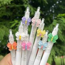 5/2/1pc,Random Cute Floral Quick Dry Neutral Pen, Gel Pen, Ballpoint Pen, Cute Flower Push Action Pen, Perfect For Students And Girls, Opening Season Gift For Kids, Friends, BFFs