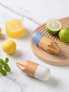 1 pieza Exprimidor de limón manual, Exprimidor de cítricos de madera de haya, Herramienta portátil para prensar jugo de frutas