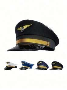 1 件男女通用飞行员/空乘人员帽子，宇航员太空部队帽，适合角色扮演，化装舞会配饰 - 彩色 - 查看 7