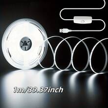 LQHZMYY USB Powered LED Light Strip, COB High Brightness, Self-Adhesive Backing, 5V Voltage, Button Switch, Suitable For TV Backlight, Home, Party, Wedding, Halloween, Christmas Decoration - Indoor Decor Lighting, Event Atmosphere Lighting, High Brightness LED Light, Night Light, Decorations, Living Room, Christmas Party, Bedroom Night Light - 彩色 - 查看 27