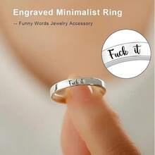 1pc It Ring No Box, Stainless Steel Ring With It Letters, Jewelry Accessory For Women Men - 多色 - 查看 7