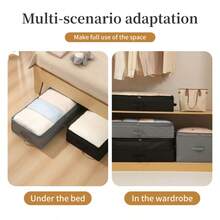 1pc Large Capacity Transparent Covered Storage Box, Compressible Clothes/Quilt Organizer Box For Home, Under Bed - متعدد الألوان - مشاهدة 5