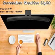 Wisciton LED Computer Monitor Light Bar Stepless Dimming Hanging Light RGB Game Background Wall Atmosphere Lamp Learn/Work Night Lighting 40cm - Multicolor - View 4