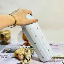 32 OZ 2025 New Stainless Steel Insulation Cup, Large Capacity Sports Water Bottle, Office Drinking Cup, Outdoor Camping And Picnic Use, 12-Hour Heat Retention Function, Leak-Proof And Break-Resistant, Suitable For Both Men And Women. - Blue Cherry - View 2