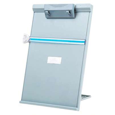 حامل مستندات قابل للتعديل على المكتب - حامل ملفات مع مشابك ورقية وأدلة خطوط، تصميم إرجونومي لأوراق A4/أجهزة الكمبيوت اللوحية/نوتات الموسيقى، مناسب للكتابة والقراءة والمكتب والدراسة المنزلية وتنظيم الاستوديو