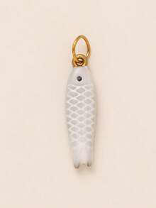 1pc Cute Animal Shaped Pendant, Designs Include Fish, Leopard, Parrot, Dachshund, Penguin, Seahorse, Seashell, Paw Print, Inlaid Zirconia, 18K Gold Plated Stainless Steel, Suitable For DIY Jewelry, Necklace, Bracelet, Earring, Keychain, Bag Charm, Women's Jewelry Accessory, Wallet Decor, Small Pendant, DIY Craft