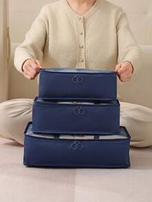 3 pezzi Set di borse da viaggio portatili - Organizza facilmente i tuoi vestiti, scarpe e biancheria intima - Perfetto per il bagaglio e l'imballaggio della valigia, borse da viaggio portatili con grafica slogan, con borse per scarpe, articoli da toeletta e biancheria, forniture scolastiche