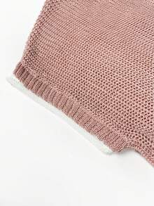 Sz25061641641607440  Plain    Casual    Rib-Knit  Asymmetrical    Daily  Vacation - Hồng - Xem 8