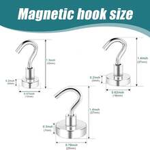 Set de 6 ganchos magnéticos de color plateado, el mejor regalo