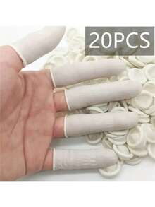 20 件一次性厚指套：耐磨防滑橡胶，适用于清洁、维修、喷漆、电子产品维修和手工艺品 - 彩色 - 查看 1