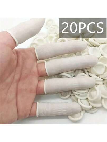 20 miếng bọc ngón tay dày dùng một lần: Cao su chống mài mòn, chống trượt, thích hợp để vệ sinh, sửa chữa, sơn, bảo trì thiết bị điện tử và làm đồ thủ công