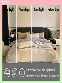 3 件套象牙白和浅灰色床上用品套装 - 1 个羽绒被套和 2 个枕套，柔软舒适的家纺，多种颜色可选，适用于宿舍、卧室、简约时尚的家居装饰，可机洗，无需填充物 - 人造毛皮/羽绒被套套装，毛绒羽绒被套套装，1 个带拉链封口的羽绒被套和 2 个枕套，不含羽绒被芯，单人床、双人床、特大床、大号床尺寸 - 奶油白 - 查看 7