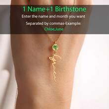 Personalized Women'S Bohemian Style Name Creation Stone Pendant Necklace, 18K Golden Plated, Customizable English Name, Perfect Gift For Her, Birthday Gift, Mother'S Day Gift, Christmas Gift, Valentine'S Day Gift, Graduation Gift - Multicolor - View 14