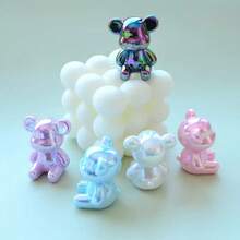 1 Peça Estatueta de Urso Colorido, Artesanato, Adequado para Decoração na Mesa da Sala de Estar. Feito à Mão, Estilo Moderno, Pequena Estatueta de Animal de Cerâmica, Decoração para Casa, Acessório DIY.