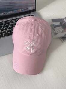1pc Korean Style Ins Letter Embroidery Baseball Cap, Women Spring Autumn Regular Soft Top Large Head Circumference Small Face Baseball Cap, Gift For Friends Birthday Party - Multicolor - View 6