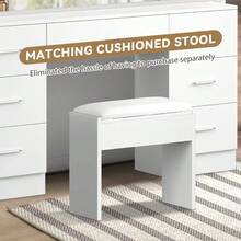 SUN YEE Dressing Table Large Makeup Mirror Vanity Desk White