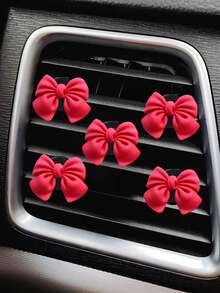 3/4/6pcs Pink Bow Car Interior Cute Car Interior Accessories ,Car Air Conditioning Vent Decorative Clip, Bow Car Air Vent Decorative Clip,Cute Air Freshener Holder For Car AC Vents, Fashionable Car Interior Accessories For Women,Girly Dashboard Decor