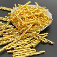 30g/80g/150g Gold/Silver Spiral Tube Beads, 3*25mm Glass Spacer Beads, Suitable For DIY Jewelry Making, Bracelets, Necklaces And Craft Accessories