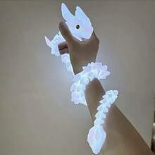 1pc, 30cm 3D Printed Glow-In-The-Dark Crystal Dragon Statue - Multi-Jointed Posable, Random Color Eyes, Durable Plastic Home Decor And Desktop Art Piece, Best Gift For Friends Birthday, Christmas