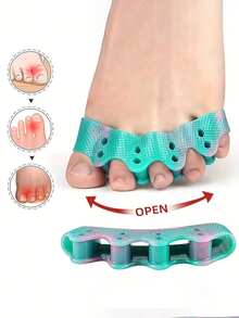 Silikon Zehentrenner - wiederverwendbare SEBS orthopädische Zehenspreizer für Nagelpflege, parfümfreier Zehen-Ausrichtungskorrektor mit 5 Belüftungsöffnungen, rutschfester Griff für Pediküre & Fußgesundheit, farbverlaufend