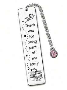 1pc Stainless Steel Inspirational Bookmark, Engraved With Spanish Text Motivational Gift For Teachers, Friends, Colleagues, Family - Multicolor - View 6