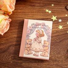 1pc A7 Cute & Warm Kitty Theme Notebook, Fairytale Town Series, Suitable For Gifts, Office, Home, Marking, Labeling, Classroom, Entertainment Toys, Student Journals, Creative Vintage Scrapbooking Materials, DIY Decorative Stickers