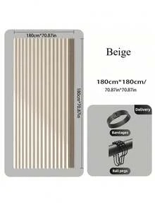 Rideau de douche pliable moderne à rayures verticales, 1 pièce - Fabriqué en polyester, isolation thermique, facile à installer et à ranger, style ondulé, sans doublure, adapté à la décoration de salle de bain, design rayé moderne, fonction salle de bain à la mode, rideau de douche de salle de bain, accessoires de salle de bain, rentrée scolaire. - Multicolore - Voir 18