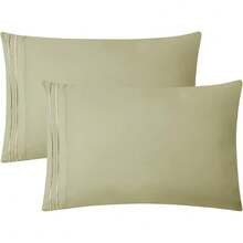 CLARA CLARK 1800 Juego de Sábanas, 3 Unidades, Tamaño Individual, Verde Oliva - Naranja - Ver 10