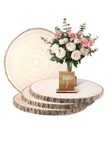 1pc Wood Slices Large Wood Rounds Unfinished Wood Slices For Centerpieces, Wood Centerpieces Tables,Wood Slabs,Round Wood, Natural Wood Slices For Crafts,Decor, Centerpieces, Sign, Christmas Decoration