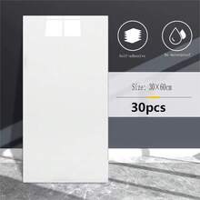 1 Box 30/50pcs Self-Adhesive Wall Stickers, Foam Marble Design, Suitable For Kitchen, Bathroom And Living Room - Made Of PVC And PE Material, Decorative Glossy, Disposable, Rectangular, Smooth Surface, Removable And Easy To Install. - Multicolor - View 15