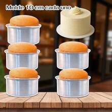 Set De 5 Moldes De Aluminio De 10 cm  Cada Uno Ideal Para Hornear Roles, Panques, Panes Etc....| Moldes Redondos para Pasteles y Repostería - Plateado - Ver 4