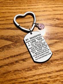 1 件不锈钢钥匙扣，送给爸爸、妈妈、女儿的圣诞节励志礼物 - 銀色 - 查看 4