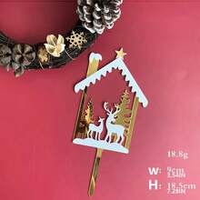 1pc/3pcs/6pcs Acrylic Merry Christmas Snowman Elk Cake Toppers,For Christmas Theme Party DIY Cake Dessert Baking Decorations