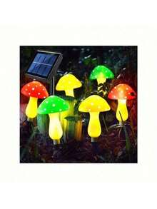 6 Pieces Of Solar Mushroom Garden Lights, 8 Lighting Modes, Outdoor Pathways And Terrace Decorations, Suitable For Camping, Landscape Beautification, And Festive Courtyard Decoration | Colorful Mushroom Lights | Suitable For Decoration In Autumn And Winter, Halloween And Christmas Decorations - 6個彩色蘑菇 - 查看 11