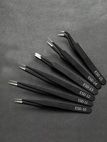 6 pinzas de colores antiestáticas, herramientas de papelería con punta de precisión y punta curva, kit de herramientas DIY para planificadores