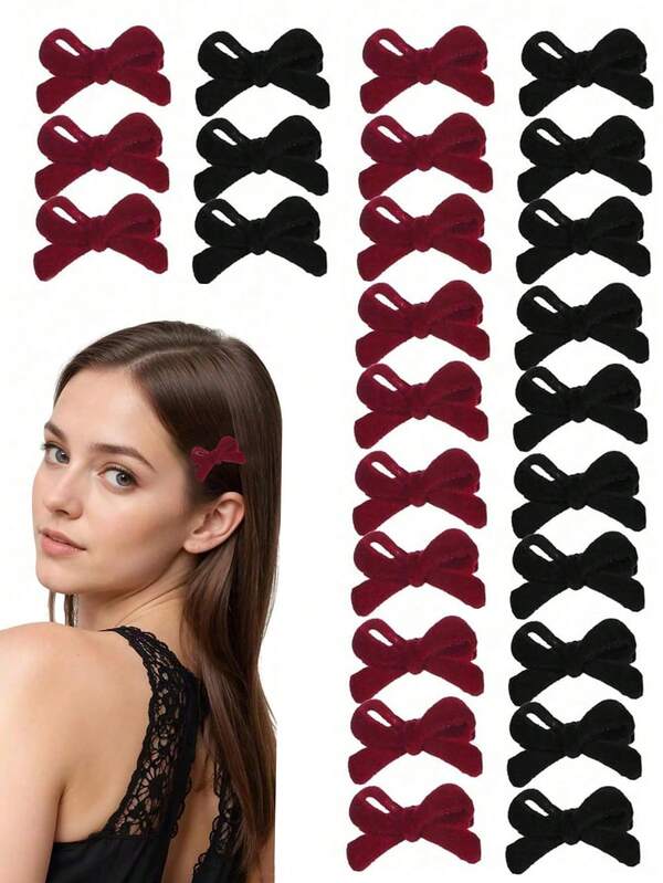 10/20 sztuk spinek do włosów z kokardką dla kobiet, urocze spinki do włosów z grzywką księżniczki na czoło, nowe akcesoria do włosów z krokodylkami, spinka świąteczna, eleganckie spinki do włosów na walentynki i zimę