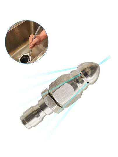 1 Set 1/4 Inch Stainless Steel High-Pressure Sewer Drain Cleaning Nozzle - Mini Compact & Durable Water Jet Nozzle With Quick Connector, 5000 PSI Pressure For Efficient Kitchen, Bathroom Pipe Unclogging, Suitable For Daily Plumbing Maintenance & Home Use
